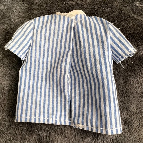 Vintage Barbie Ken Striped Shirt Weekend Collection Blue White Red Bowtie 1988 - Picture 4 of 5